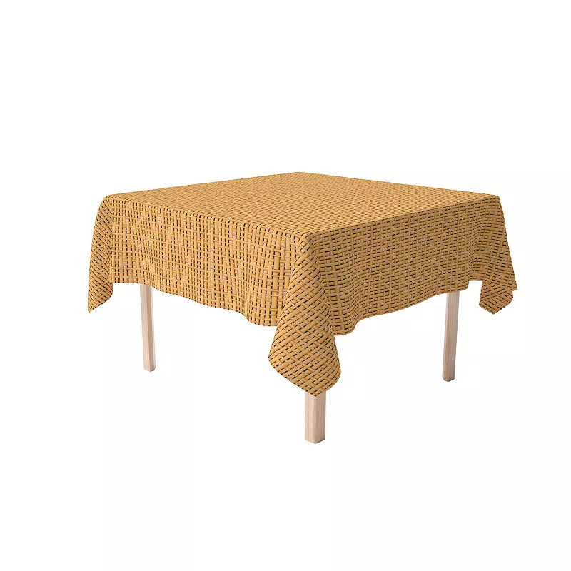 Square Tablecloth， 100% Polyester， 54x54， Bam boo Cane Wicker