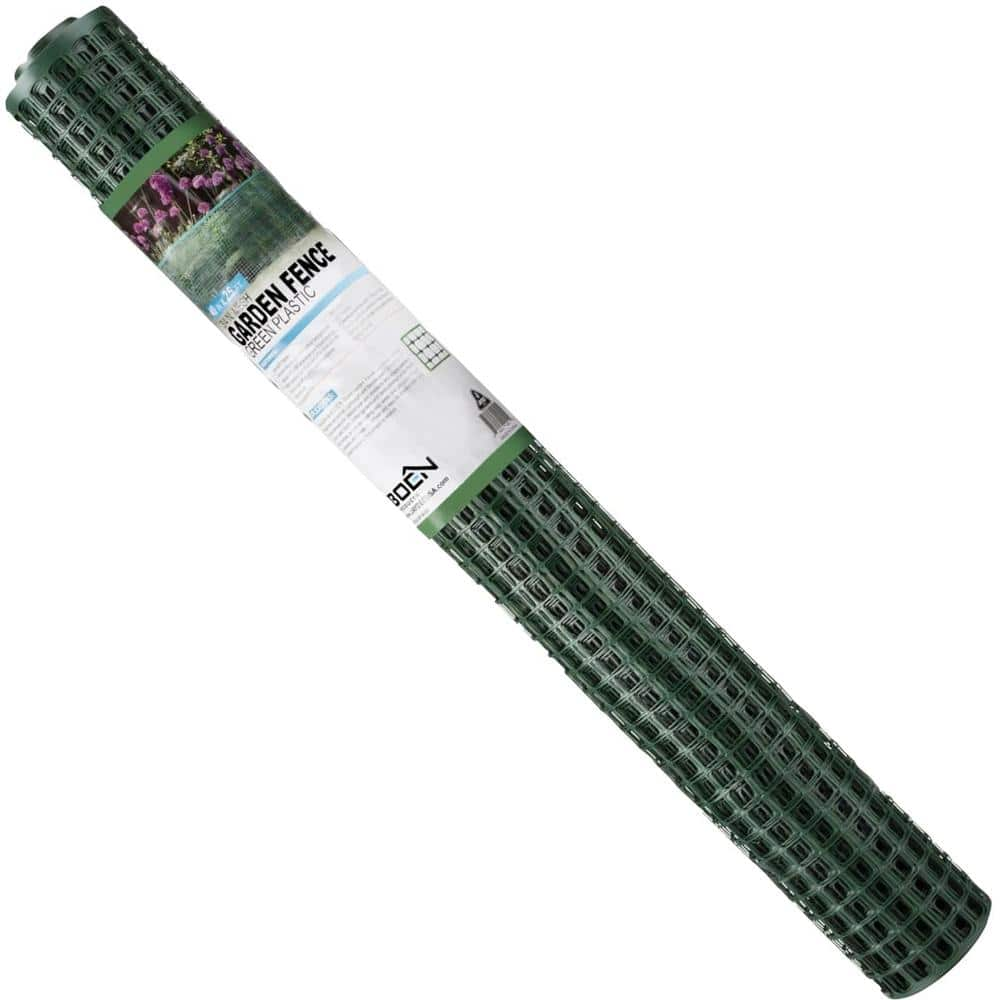 BOEN 2 ft. x 25 ft. Plastic Poultry Hex Garden Fence Netting Green PF-40001