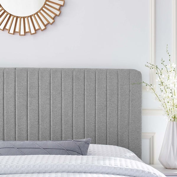 Milenna Channel Tufted Upholstered Fabric Twin Headboard - - 33939524