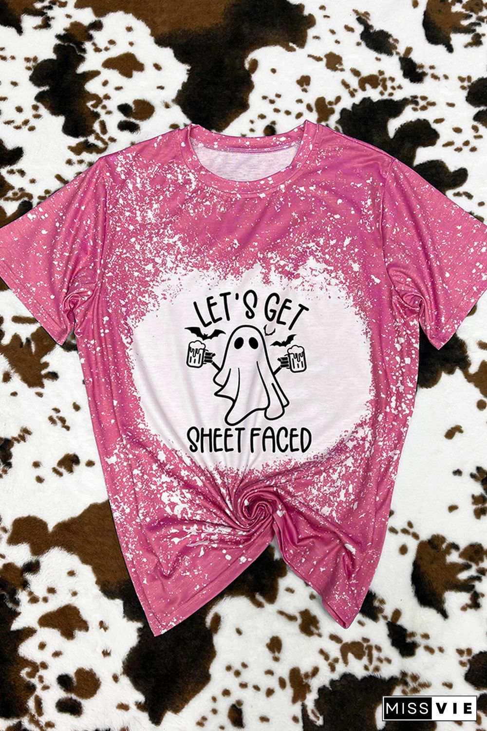 Let's get Sheet Faced ghost halloween Graphic Tee Wholesale