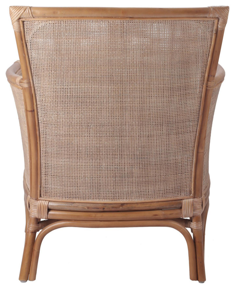 Mutame Rattan Accent Arm Chair  Canary Brown   Tropical   Armchairs And Accent Chairs   by Virgil Stanis Design  Houzz