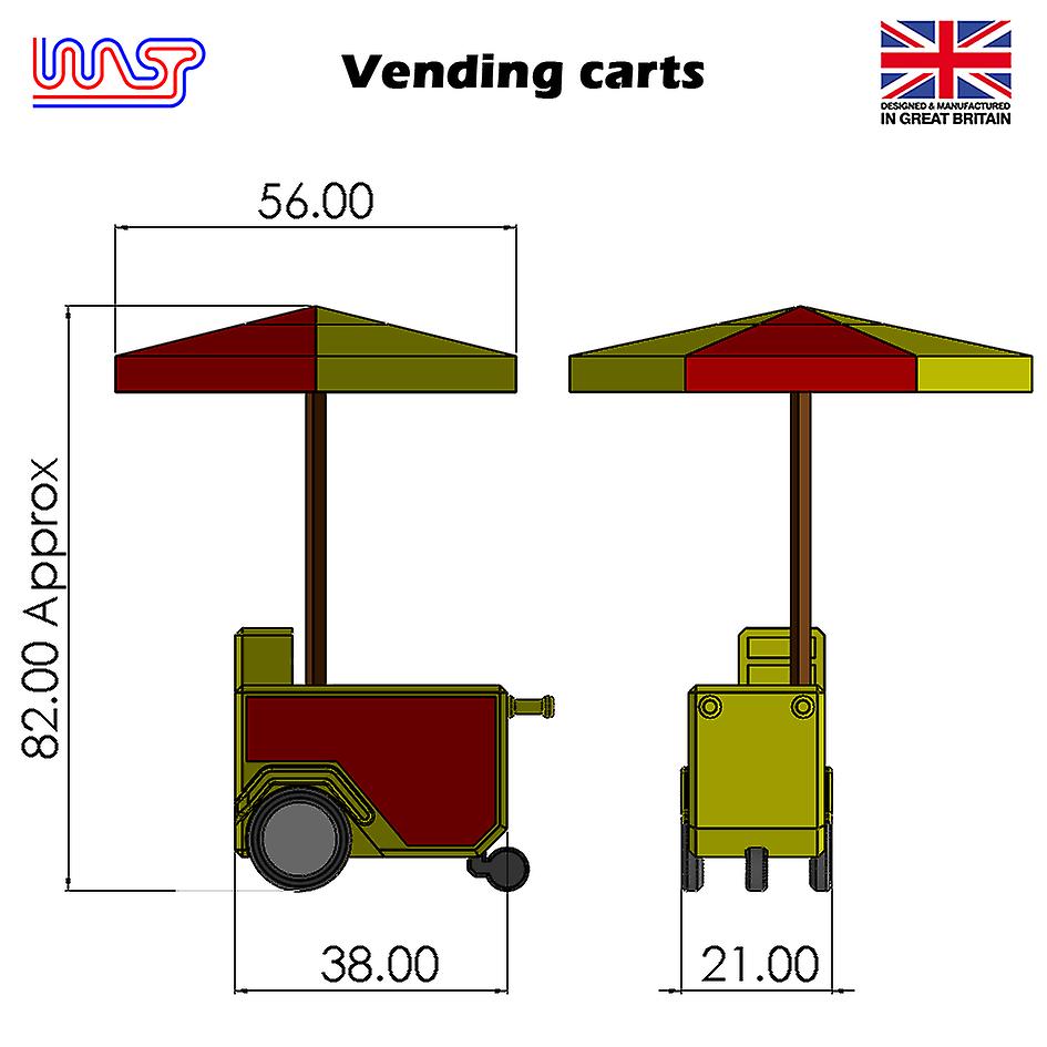 Slot Car Trackside Scenery Hot Dog Vending Cart 1:32 Scale WASP