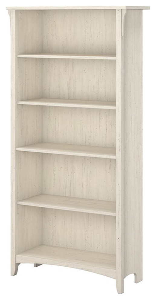 Bush Furniture Salinas Tall 5 Shelf Bookcase in Driftwood Gray   Farmhouse   Bookcases   by Homesquare  Houzz