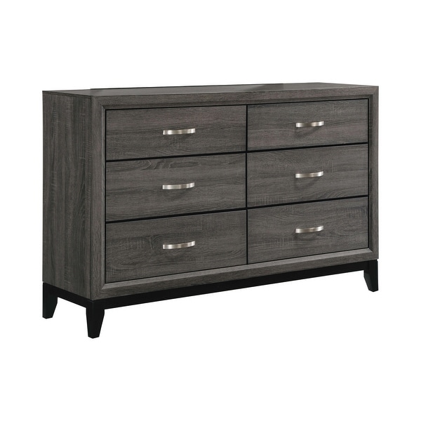 Carina Rustic Grey Oak 2-piece Queen Bedroom Set with Dresser - - 34935627