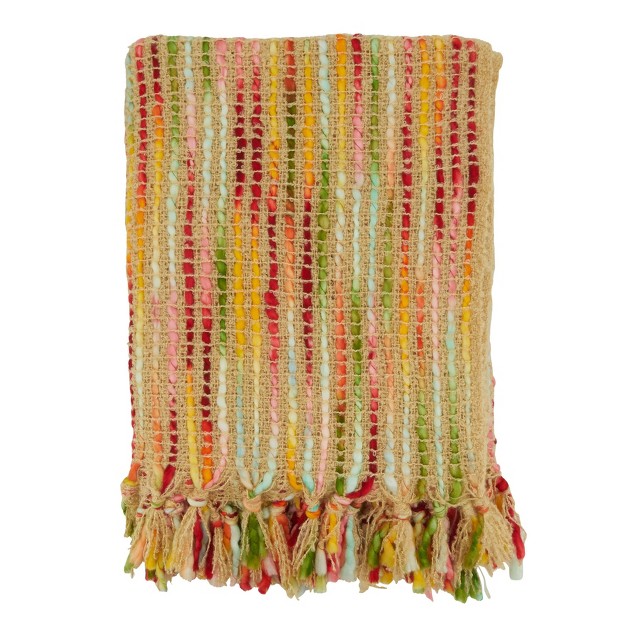 Rainbow Design Throw Blanket Saro Lifestyle