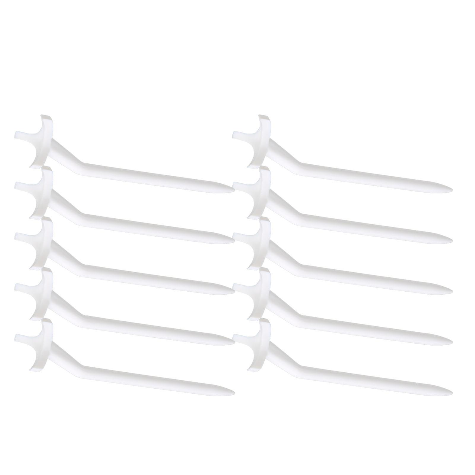 10pcs Plastic Curved Golf Tees White Durable Lightweight Accessory For Training Practicing