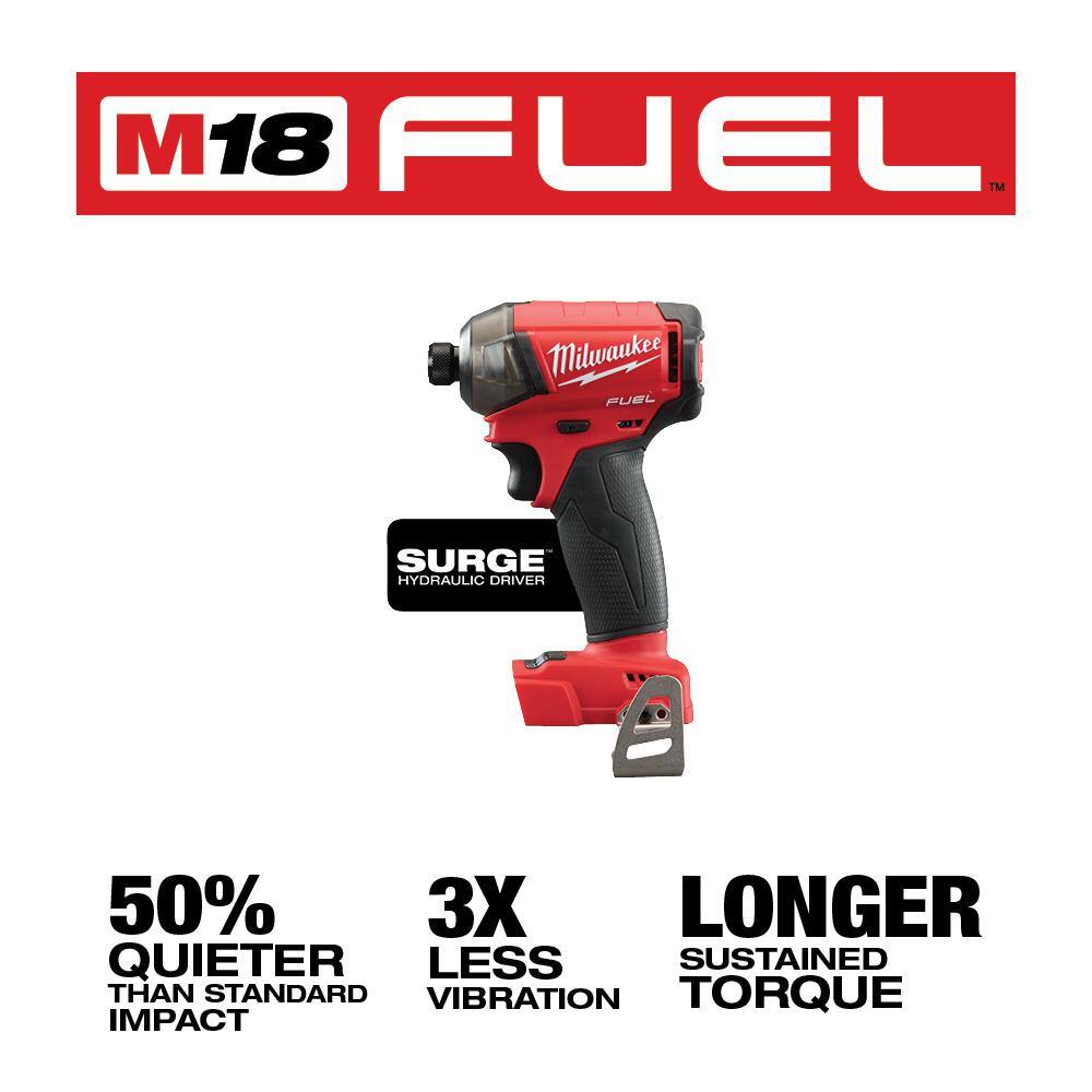 MW M18 FUEL SURGE 18V Lithium-Ion Brushless Cordless 14 in. Hex Impact Driver w2.0ah Battery 2760-20-48-11-1820