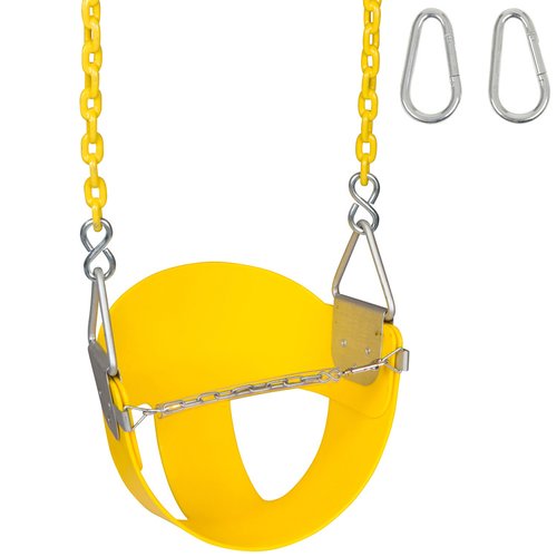 Swing Set Stuff Inc. Highback Half Bucket with 5.5 Ft. Coated Chains (Blue)