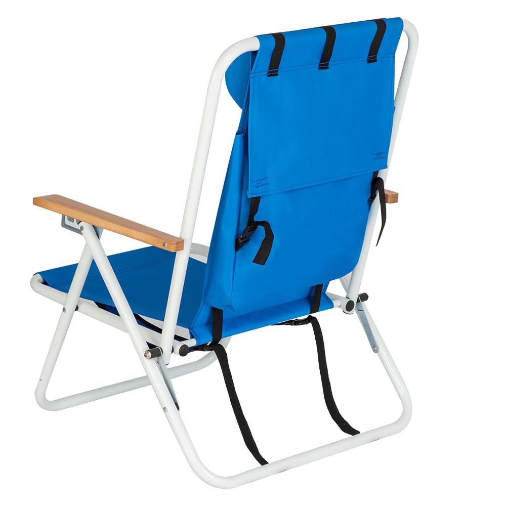 Winado Beach Chair Folding Portable Chair Blue Solid Construction Camping