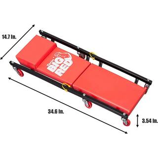 Big Red 2-Ton Trolley Floor Jack with 2-Ton Jack Stands and Shop Creeper T82040