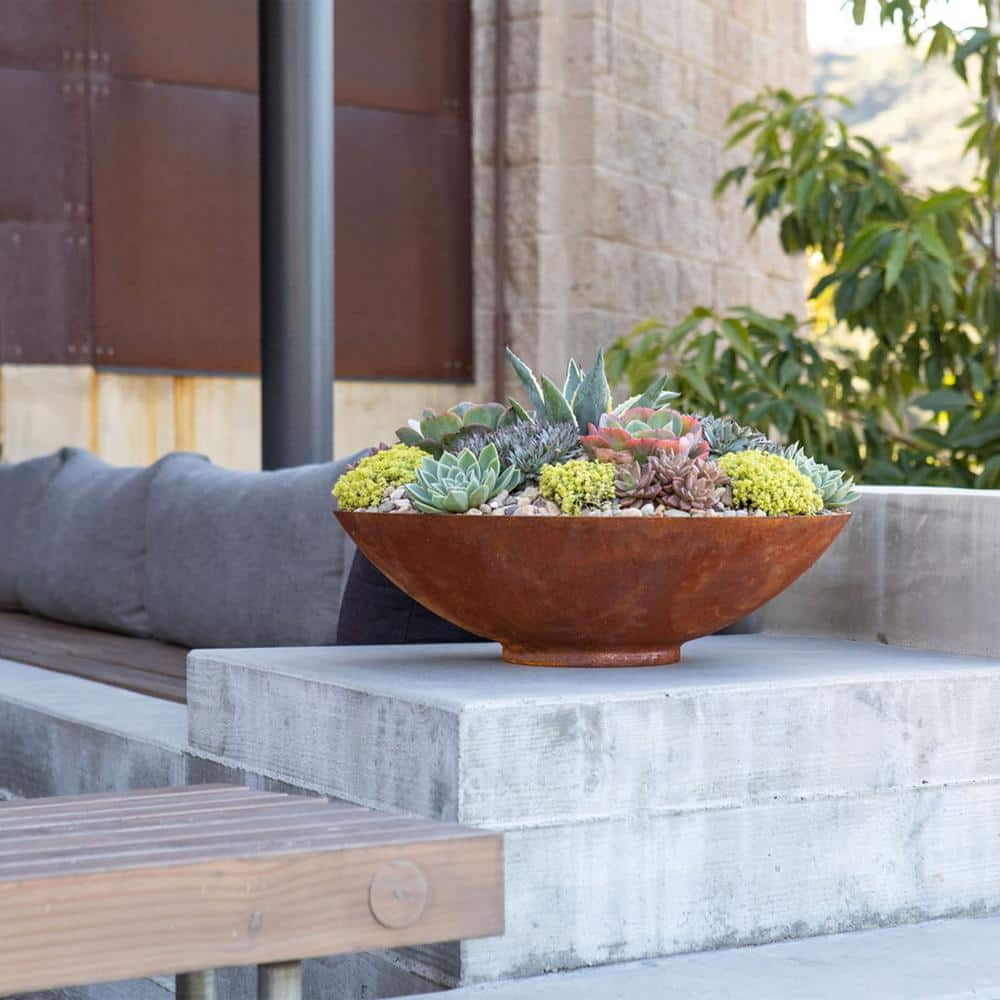 Veradek Rust Bowl 32 in. Corten Steel Metal Round Planter RBV32RS