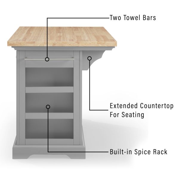 Julia Wood Top Kitchen Island