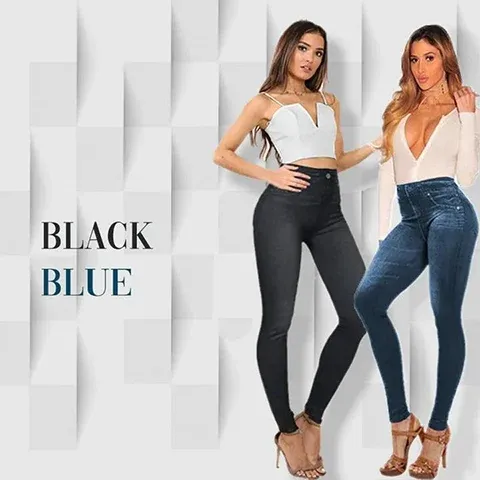 Perfect Stretch Skinny Fit Pull-On Push-Up Plus-Size Denim Jeans Leggings