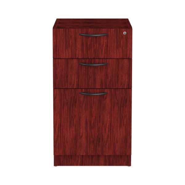 Alera Valencia Series Full Pedestal File， Left/Right， 3-Drawers: Box/Box/File， Legal/Letter， Mahogany， 15.63