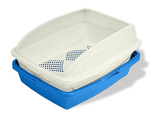 Van Ness CP5 Sifting Cat Pan/Litter Box with Frame， Blue/Gray，19'' x 15.13''