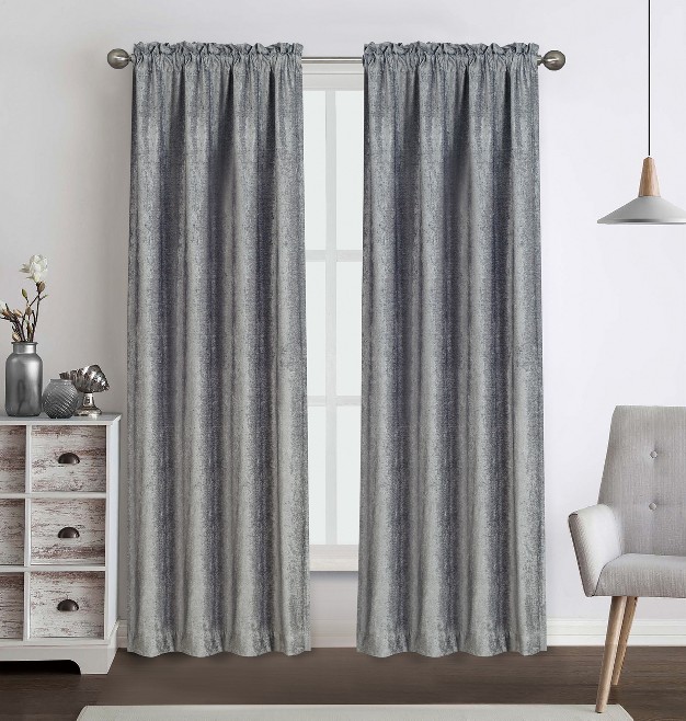 Kate Aurora 2 Piece Heavy Weight Light Filtering Rod Pocket Luxurious Royal Chenille Curtain Panels