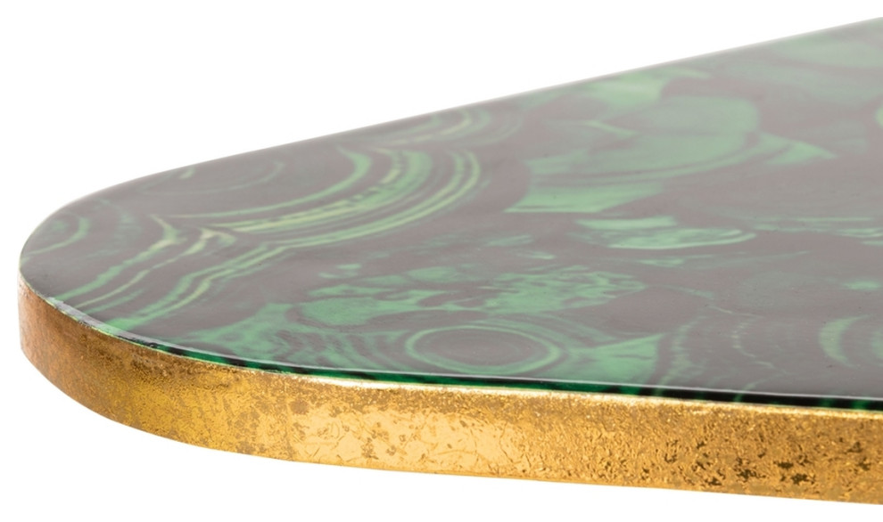 Mariah Faux Agate Side Table Malachite Green/Gold   Contemporary   Side Tables And End Tables   by Peachtree Fine Furniture  Houzz