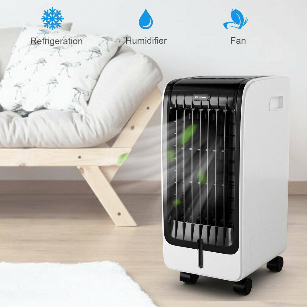 Costway 300 CFM 3-Speed Portable Evaporative Cooler Air Cooler Fan Cooling Touch Pad with Remote For 200 sq. ft. EP23430