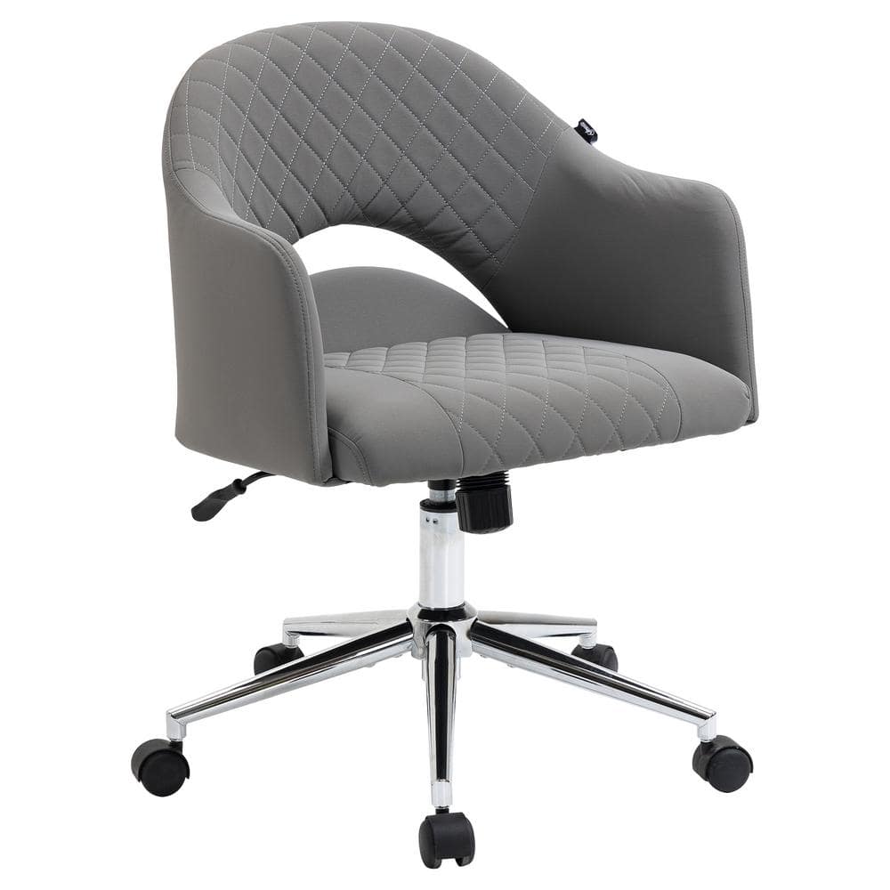 Vinsetto Grey, Ergonomic Office Chair with Swivel, Hollow Mid-Back Computer Desk Chair with Adjustable Height and Back Tilt 921-461LG