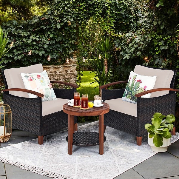 3 Piece Patio Rattan Furniture Set - Modern Furniture - Overstock - 37511920