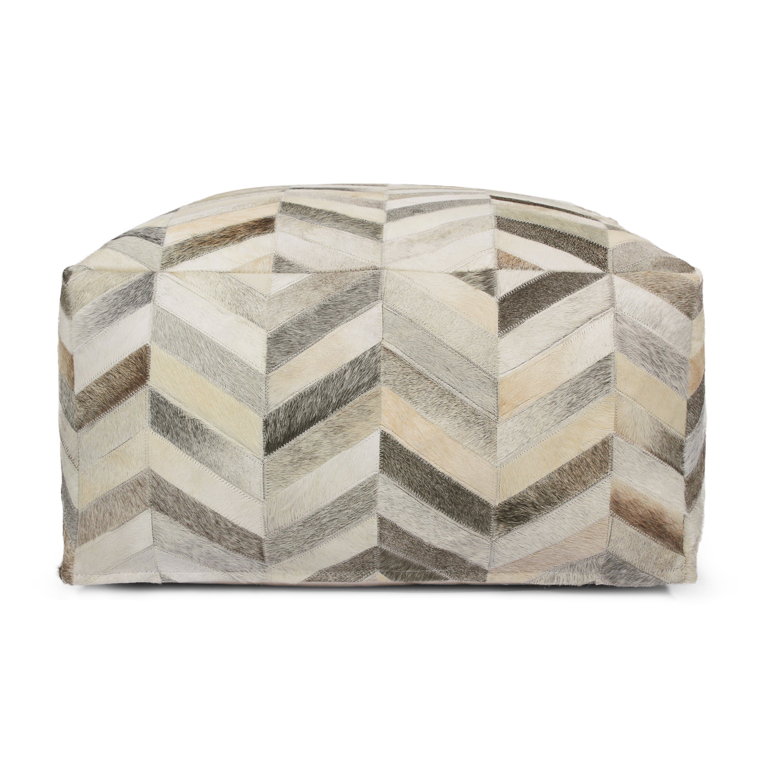 Zagan Handcrafted Boho Cowhide Pouf