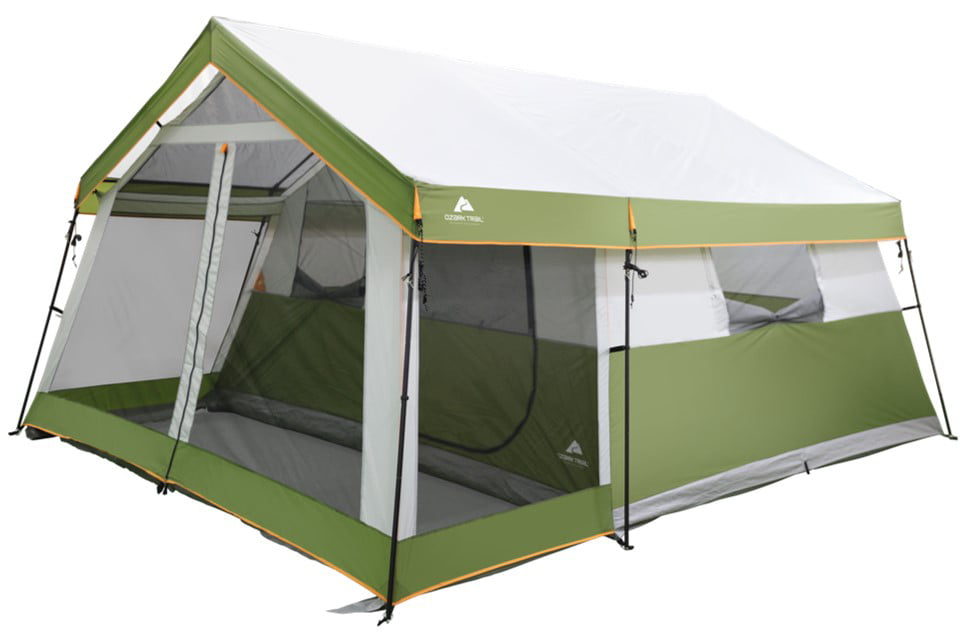 Ozark Trail 8-Person Family Cabin Tent 1 Room with Screen Porch, Green