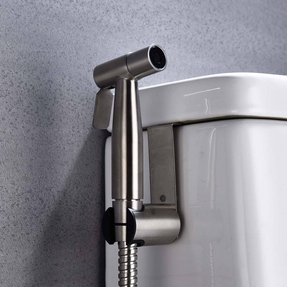 GIVING TREE Minimalist Single Handle Bidet Faucet with Bidet Sprayer for Toilet with Flexible Bidet Hose In Sliver XLHDDOTU0109