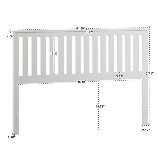 Hammersley Mission Slatted White Wood Headboard by iNSPIRE Q Classic - - 12546900