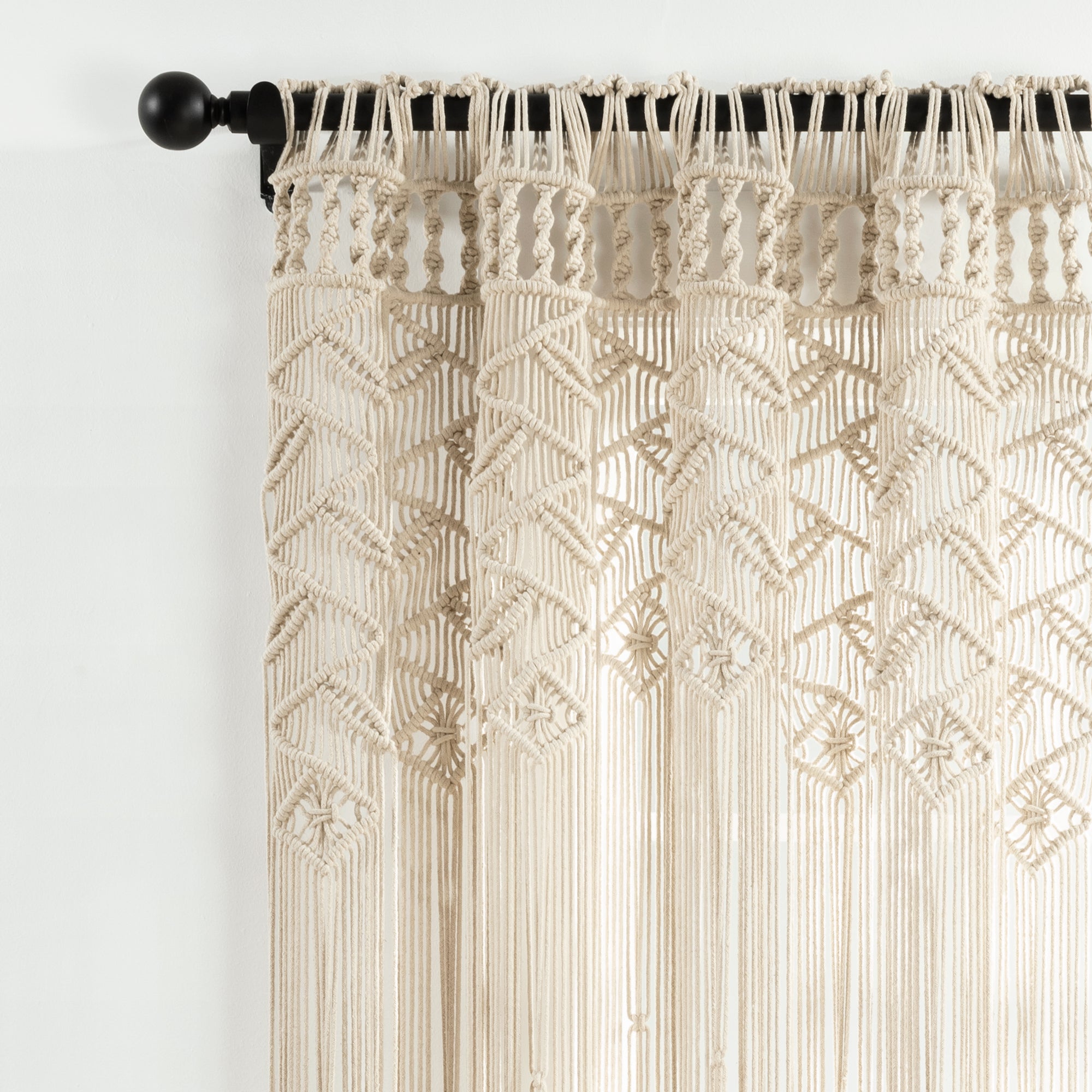 Boho Macrame Leaf Cotton Window Curtain