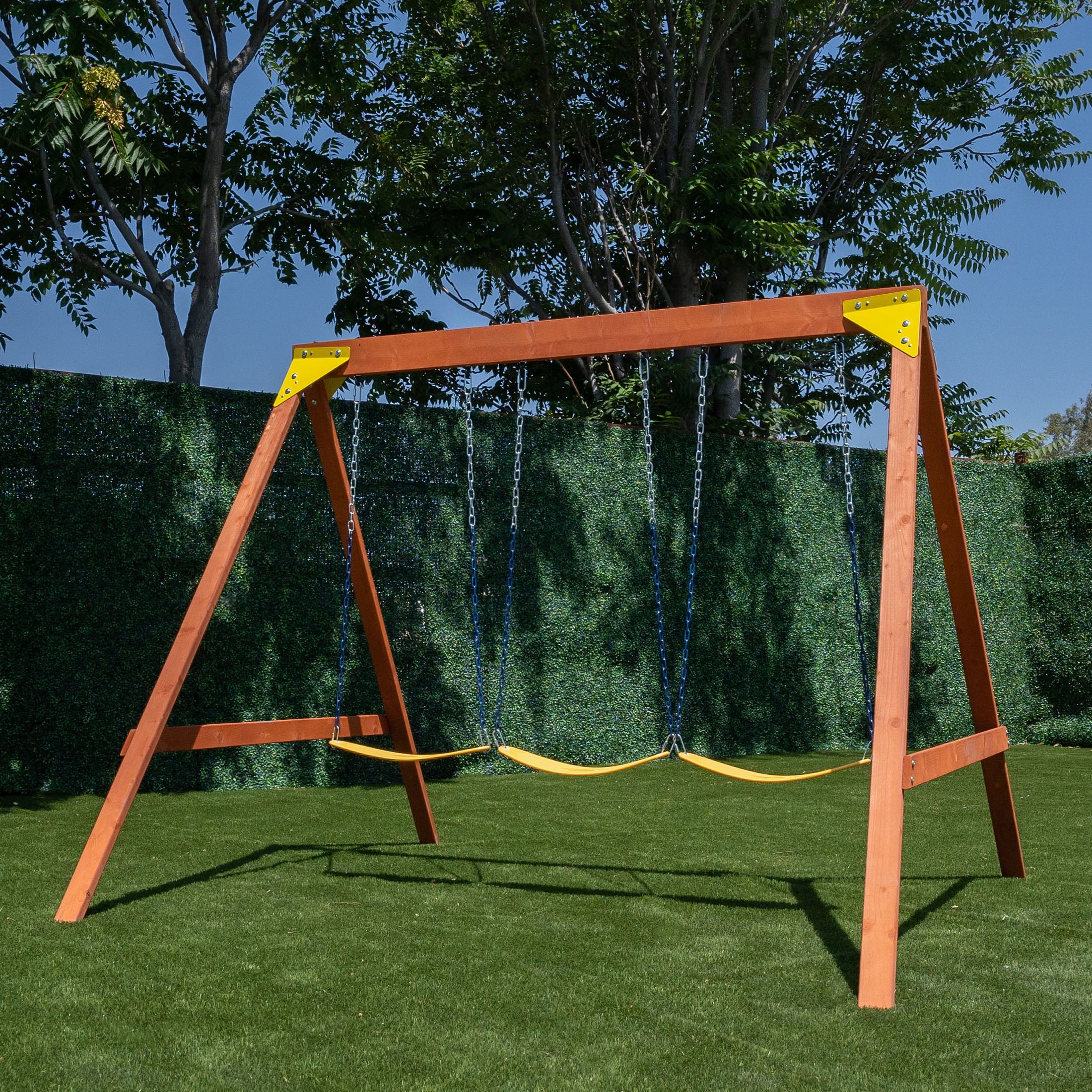 Sportspower Brooklyn Wooden Swing Set with 3 Swings