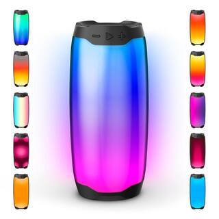 Merkury Innovations Thrill Bluetooth Battery Powered Speaker with Color Changing Lights and Weatherproof Design MI-S073B-101