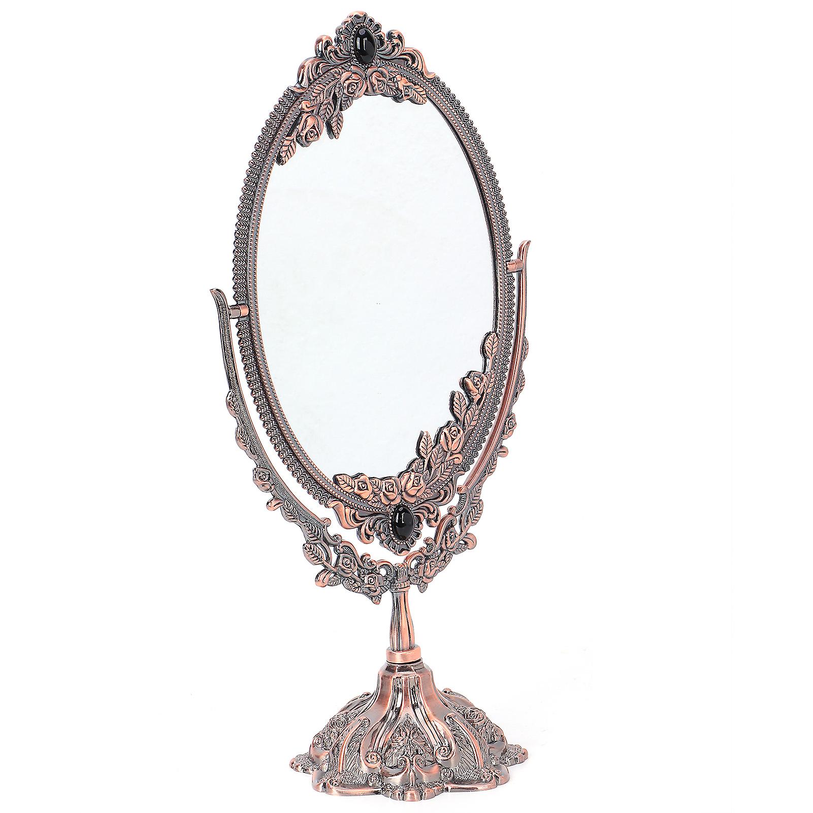 Makeup Mirror Europeanstyle Metal Retro Doublesided Mirror For Bathroom Bedroom Dressing