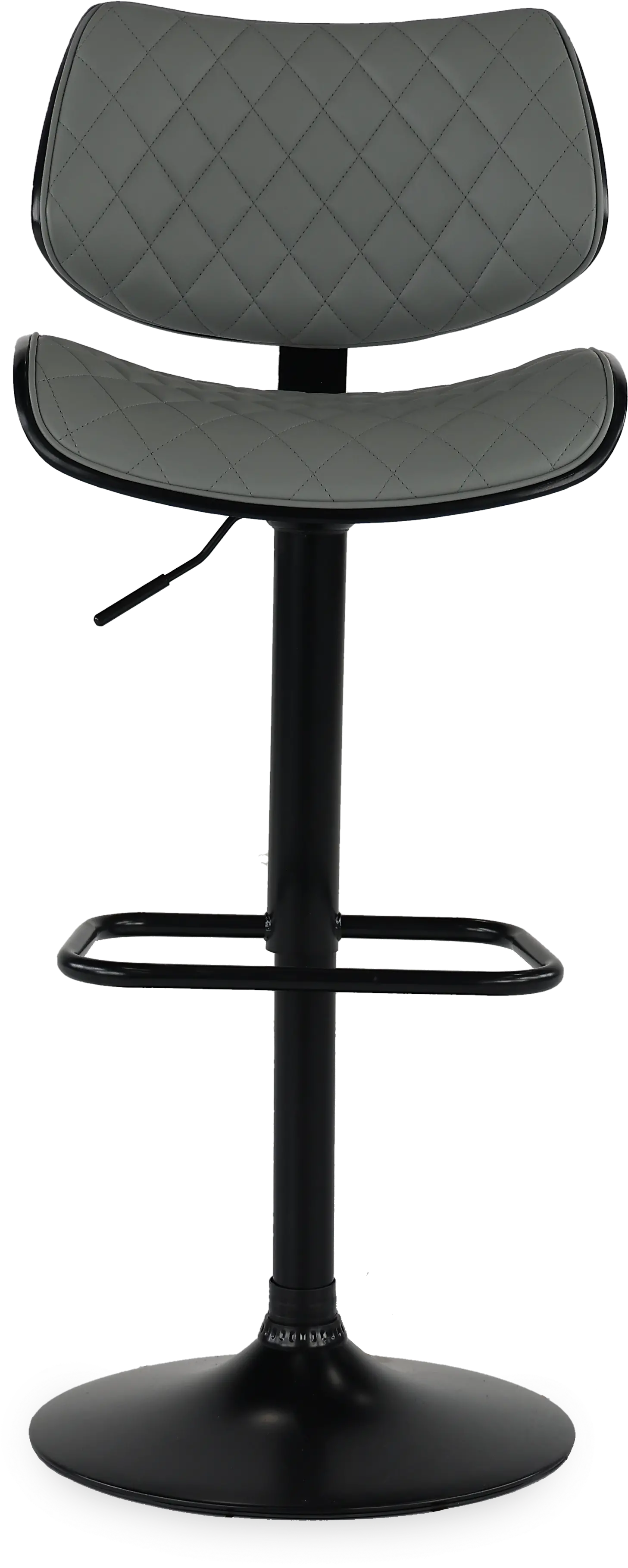 Leland Gray and Black Adjustable Swivel Bar Stool