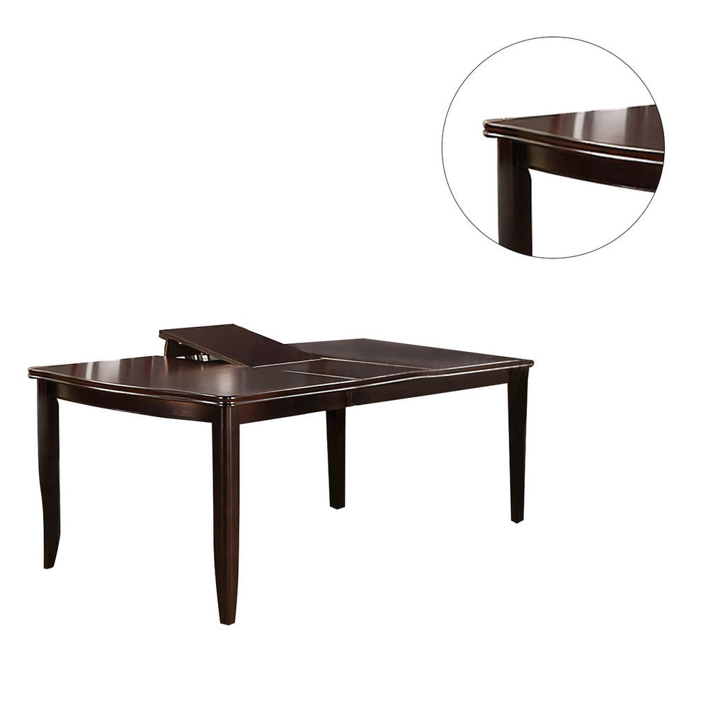 Wooden Dining Table with Butterfly Leaf in Dark Brown