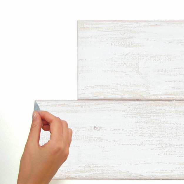 Roommates Shiplap Wood Plank Peel And Stick Wallpaper White