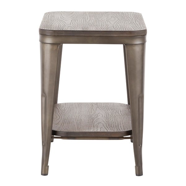 Carbon Loft Samira Industrial Wood and Metal End Table