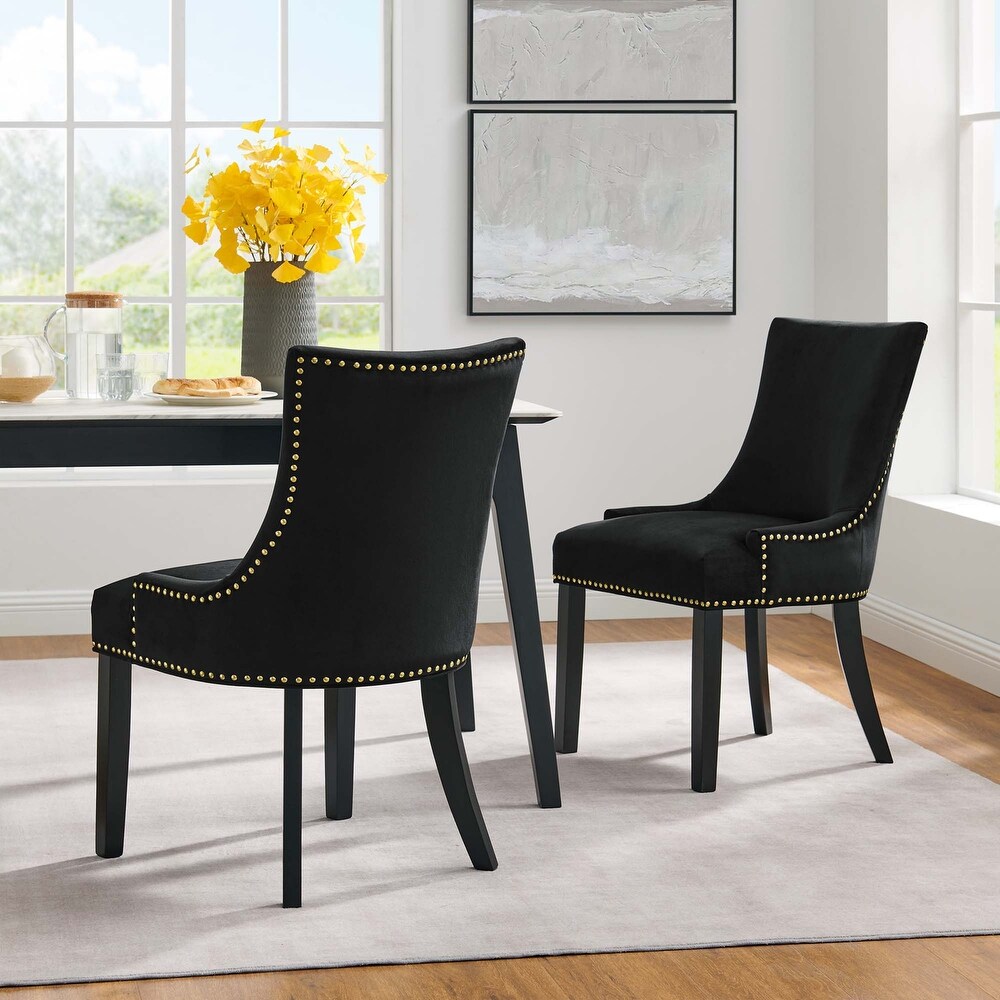 Marquis Performance Velvet Dining Chairs   Set of 2