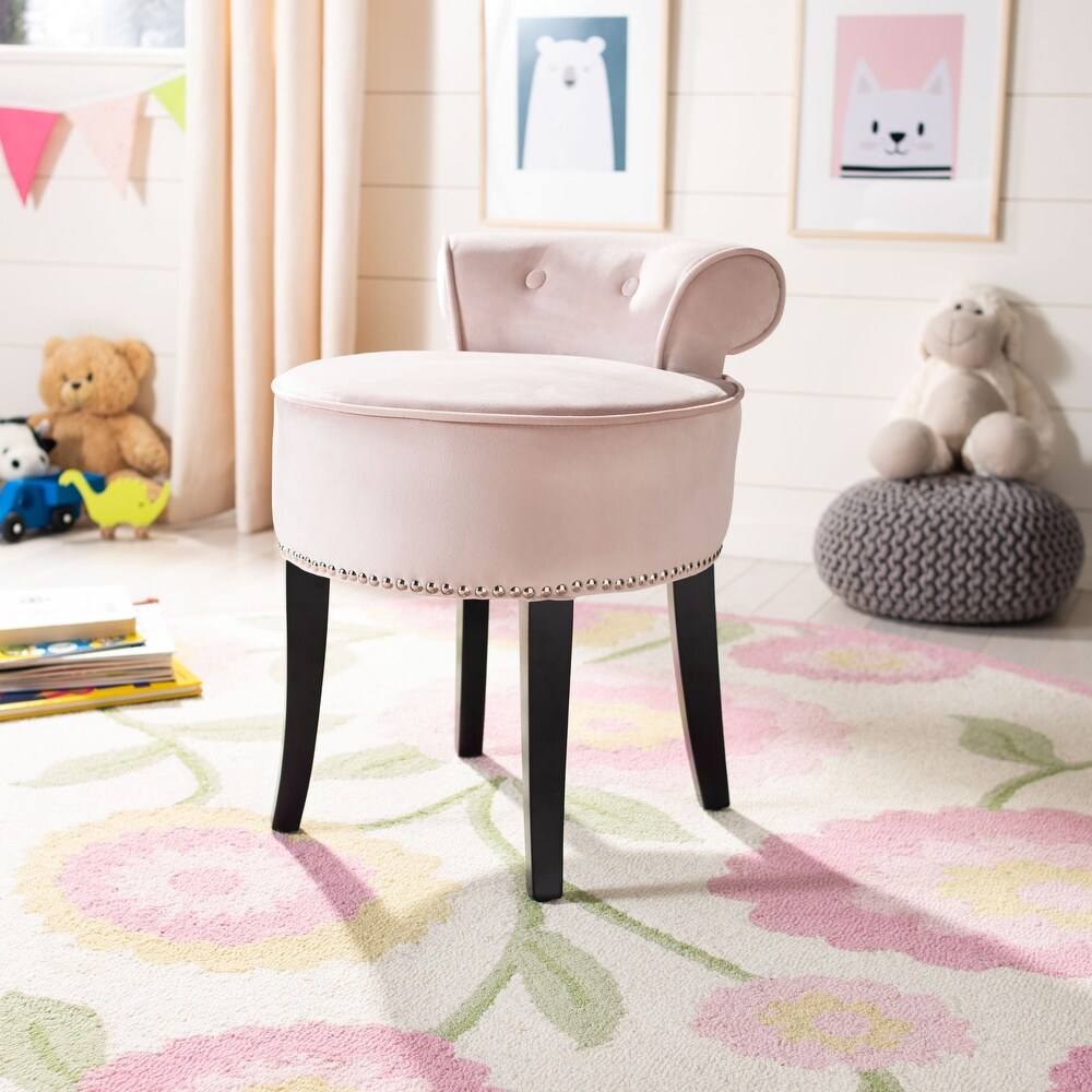 SAFAVIEH Georgia Blush Petite Vanity Stool   17.9\