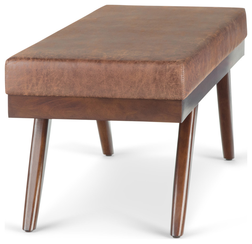 Chanelle 48 quotMid Century Modern Ottoman Bench   Midcentury   Footstools And Ottomans   by Homesquare  Houzz