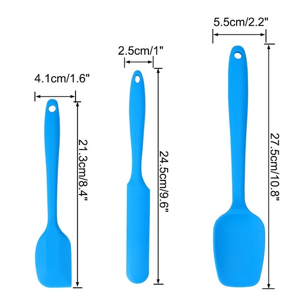 3pcs Silicone Heat Resistant Non-scratch Non Stick Spatula Set - 3 Pcs