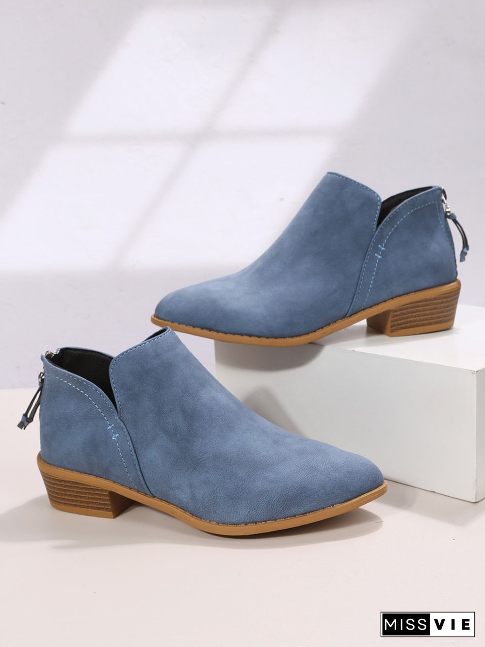 Simple Plain Chelsea Zip Ankle Boots