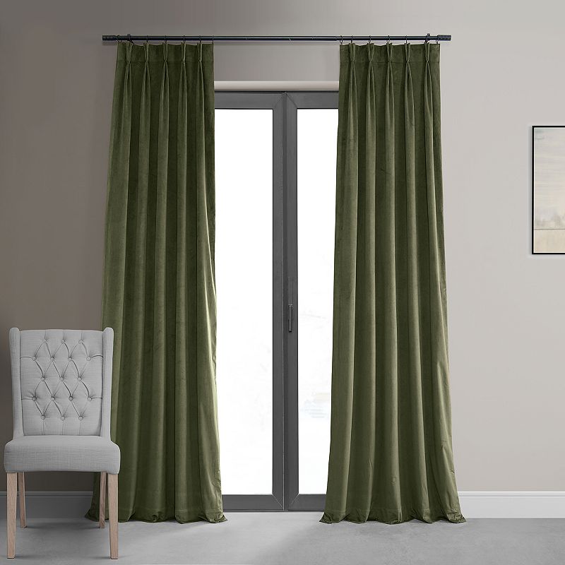 EFF Blackout 1-Panel Velvet Window Curtain