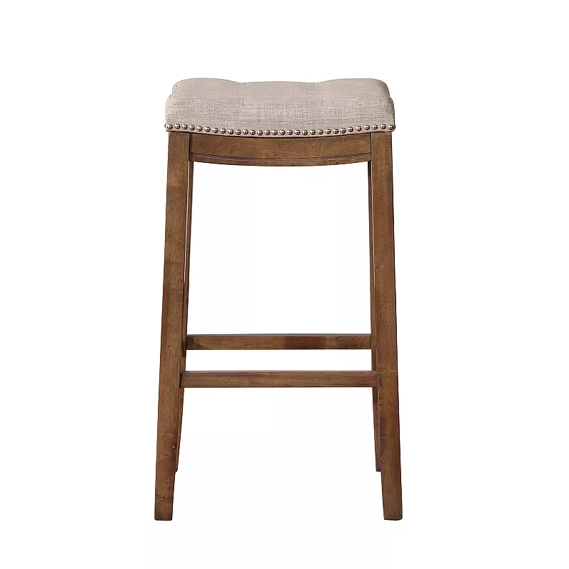 Linon Claridge Rustic Backless Bar Stool