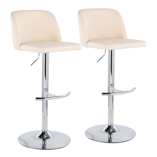 Strick and Bolton Oscar Adjustable Bar Stool with Rounded T Footrest (Set of 2)