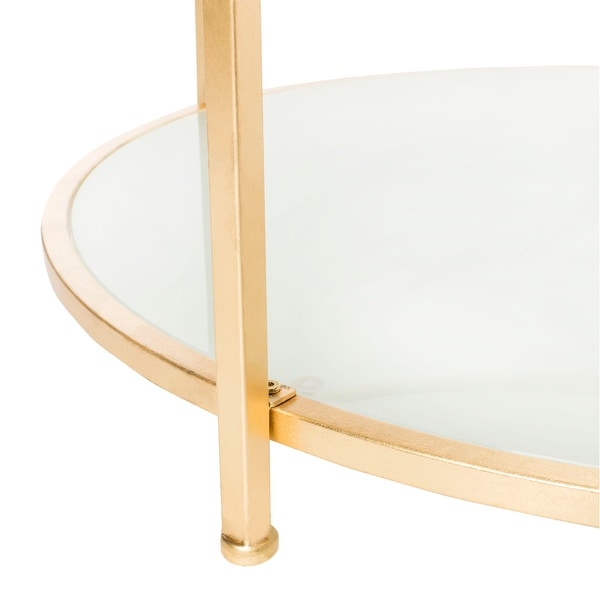 SAFAVIEH Ivy 2 Tier Round Coffee Table - Clear / Gold - 38