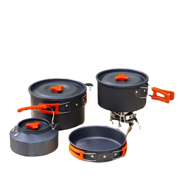 Factory salesbaking outdoor product cookware camping hiking gear cookware sets pots baking dishes   pans for sale