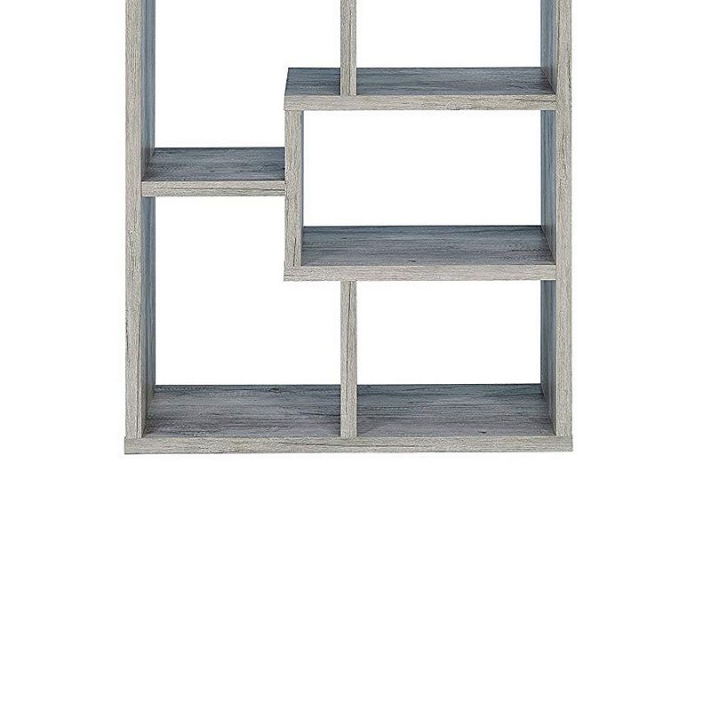 Modish Wooden Bookcase With Multiple Shelves， Gray