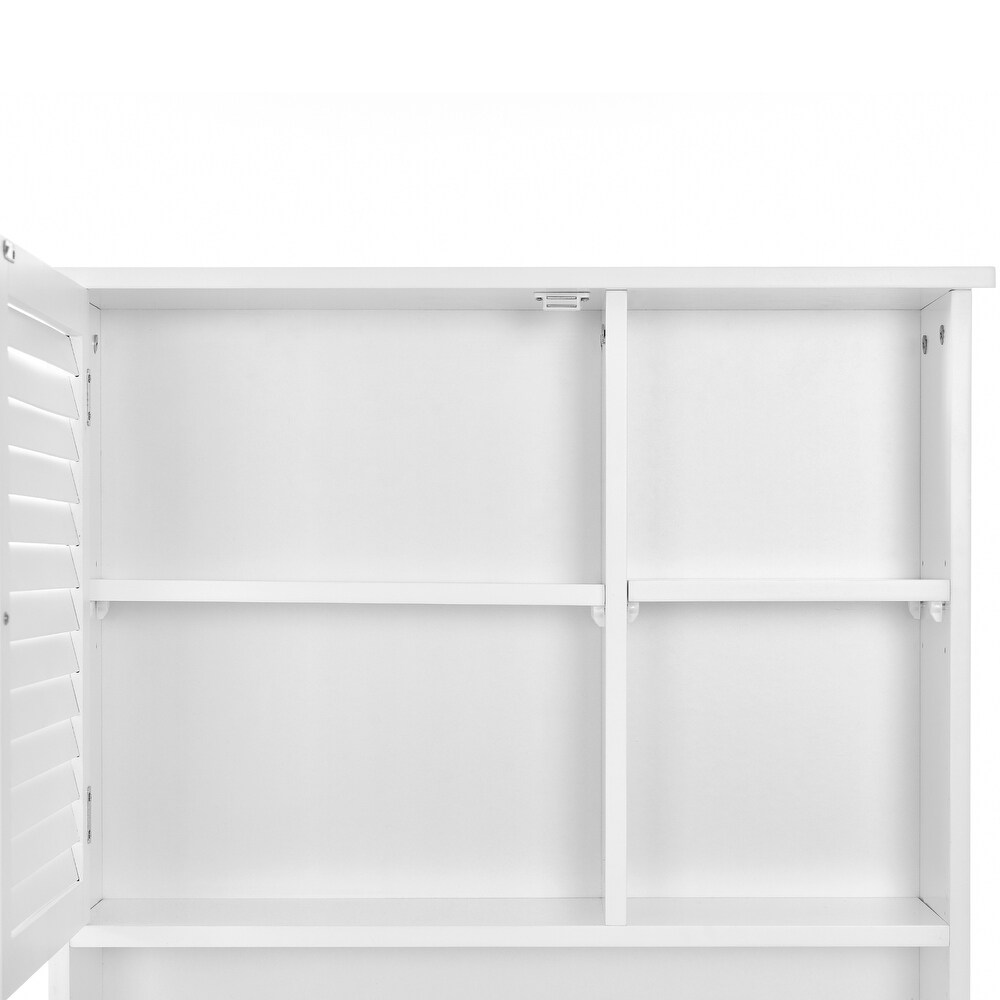 White Over The Toilet Shelf Bathroom Storage Cabinet Space Saver with Adjustable Shelf