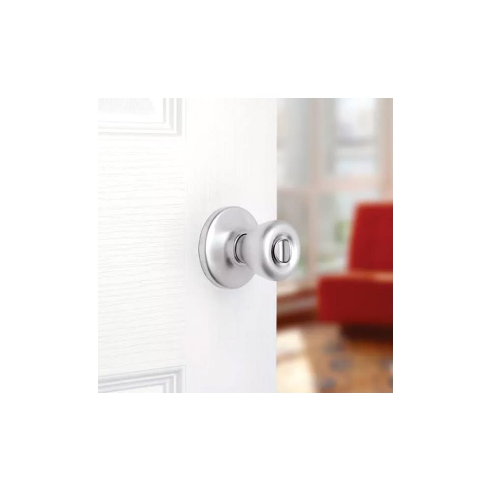 Satin Chrome Bed/Bath Tylo Privacy Door Knob Set ;