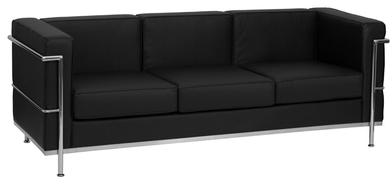 HERCULES Regal Series Contemporary Black LeatherSoft Sofa with Encasing Frame   Modern   Sofas   by First of a Kind USA Inc  Houzz